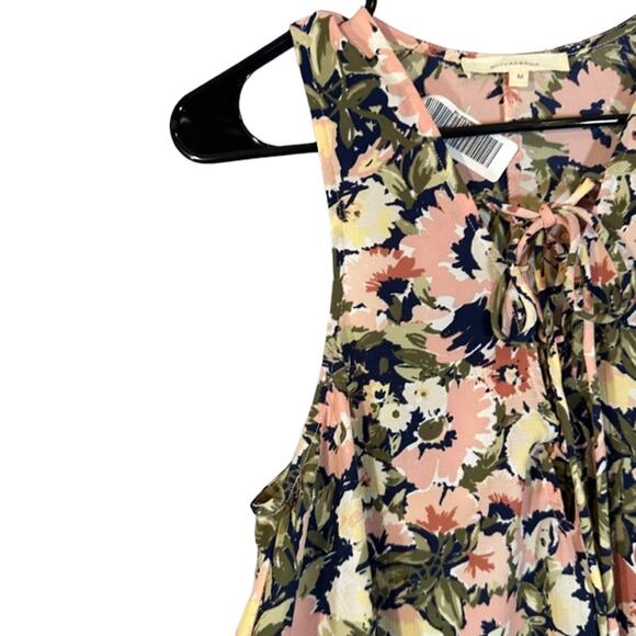 Olivaceous Pink Multicolor Floral Tropical Sleeveless Summer Dress Women Sz M - Picture 4 of 8